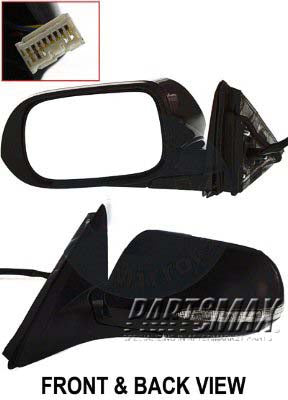 1320 | 2005-2008 ACURA TSX LT Mirror outside rear view Power; Heated; w/Signal Lamp; Foldaway; PTM | AC1320109|76250SECC43ZB