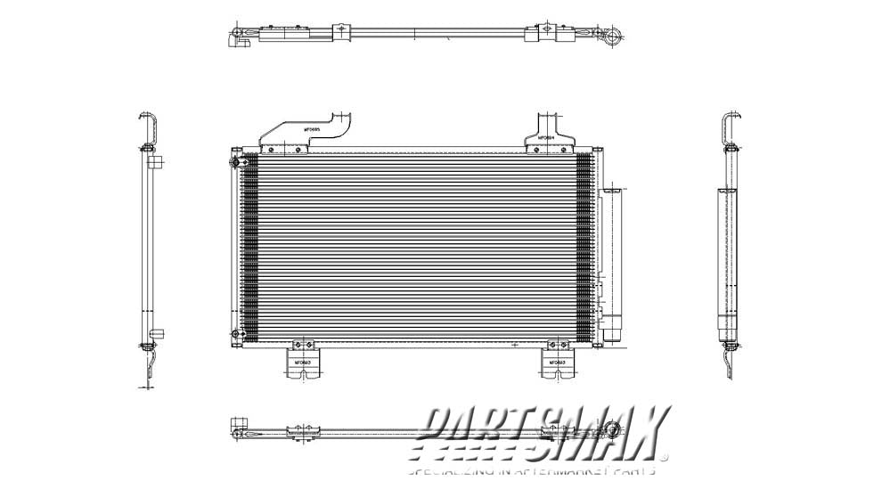2910 | 2009-2014 ACURA TSX Air conditioning condenser | AC3030125|80100TL2A01