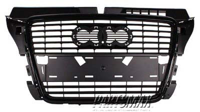 860 | 2009-2013 AUDI A3 Grille assy Type 1; Brilliant Black; w/License Hole | AU1200120|8P0853651PVMZ