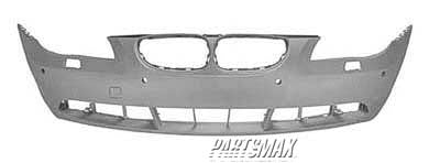 1000 | 2004-2007 BMW 530i Front bumper cover w/park sensor; prime | BM1000153|51117111740