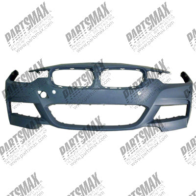 1000 | 2013-2016 BMW 328i Front bumper cover F30; M SPORT; w/o H/Lamp Washer; w/PDC; w/Parking Assist; w/o Camera; prime | BM1000292|51118067953