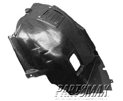 1250 | 2007-2012 BMW 335i LT Front fender splash shield Front; w/sport package; plastic liner | BM1250115|51718040101