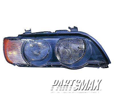 1172 | 2000-2003 BMW X5 RT Headlamp lens/housing halogen; w/white turn signals | BM2519110|63126930216