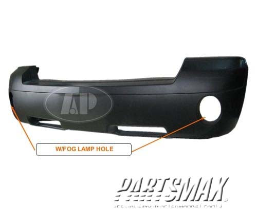 250 | 2005-2007 DODGE DAKOTA Front bumper cover w/o chrome trim; prime | CH1000444|5JL35TZZAF