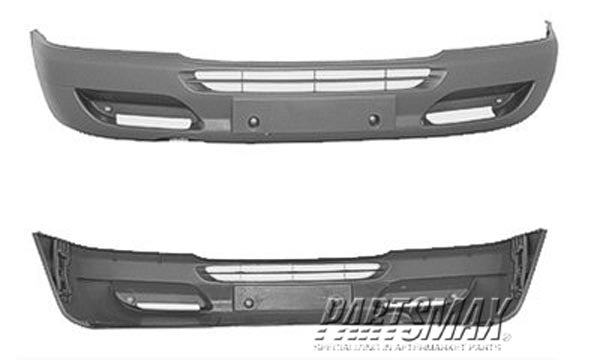 1000 | 2003-2006 DODGE SPRINTER 2500 Front bumper cover w/o bright trim; Passenger Van | CH1000447|5132494AA