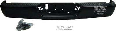 1103 | 2019-2019 RAM 1500 CLASSIC Rear bumper assembly w/o Parking Sensor; w/o Dual Exh; w/Lic/Lamps; PTM; see notes | CH1103120|68049746AB-PFM
