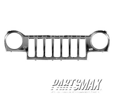 860 | 2002-2004 JEEP LIBERTY Grille assy w/o inserts; bright | CH1200256|CH1200256