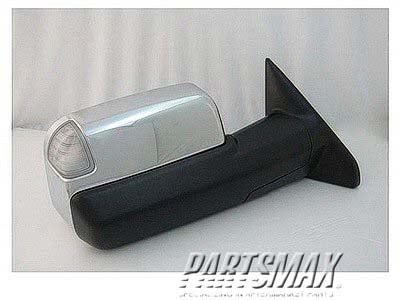 1321 | 2010-2010 DODGE RAM 1500 RT Mirror outside rear view Power; w/Towing Pkg; Code GPC; Chrome | CH1321320|68033734AD