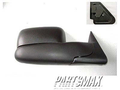 1321 | 1994-2002 DODGE RAM 3500 RT Mirror outside rear view Std Mount; Manual; w/Towing Pkg; w/Bracket; see notes | CH1321332|55156334AD-PFM