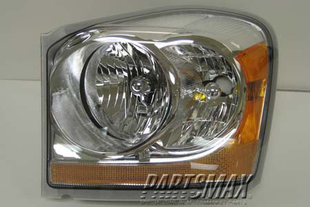 2502 | 2006-2006 DODGE DURANGO LT Headlamp assy composite all; w/o Integrated Marker Lamp | CH2502169|55077721AE