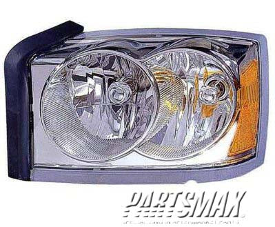 2502 | 2006-2007 DODGE DAKOTA LT Headlamp assy composite w/o black bezel | CH2502170|55077607AC