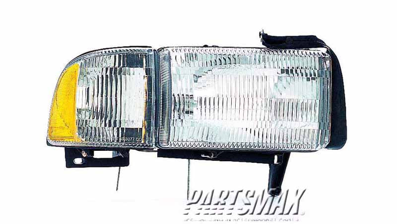 2503 | 1999-1999 DODGE RAM 3500 RT Headlamp assy composite w/o Sport Pkg; Includes Park/Signal/Marker Lamps | CH2503101|55076748AD