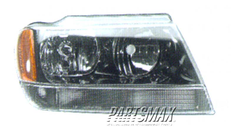 2503 | 2004-2004 JEEP GRAND CHEROKEE RT Headlamp assy composite Grand Cherokee Limited/Overland | CH2503120|55155552AI