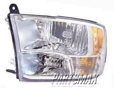 2518 | 2009-2010 DODGE RAM 1500 LT Headlamp lens/housing w/Quad Lamps; Code LME | CH2518135|68001485AI