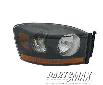2519 | 2006-2006 DODGE RAM 1500 RT Headlamp lens/housing NEW STYLE; w/ Black Bezel | CH2519115|55372814AB