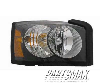 2519 | 2006-2007 DODGE DAKOTA RT Headlamp lens/housing w/Black Bezel | CH2519116|55078106AB