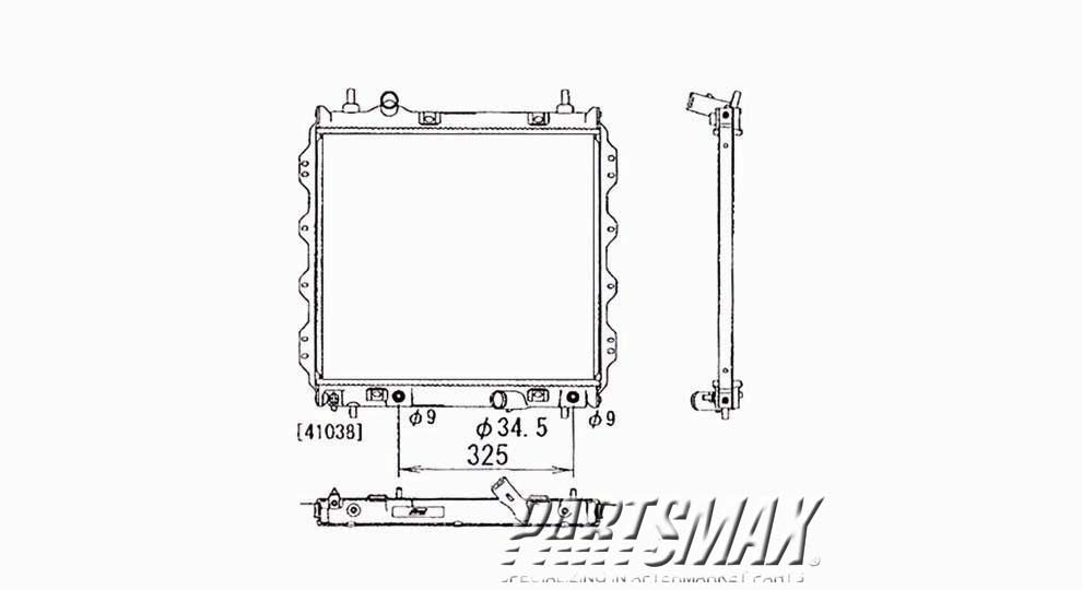 3010 | 2003-2008 CHRYSLER PT CRUISER Radiator assembly w/2.4L engine; w/o Turbo | CH3010116|5017404AD