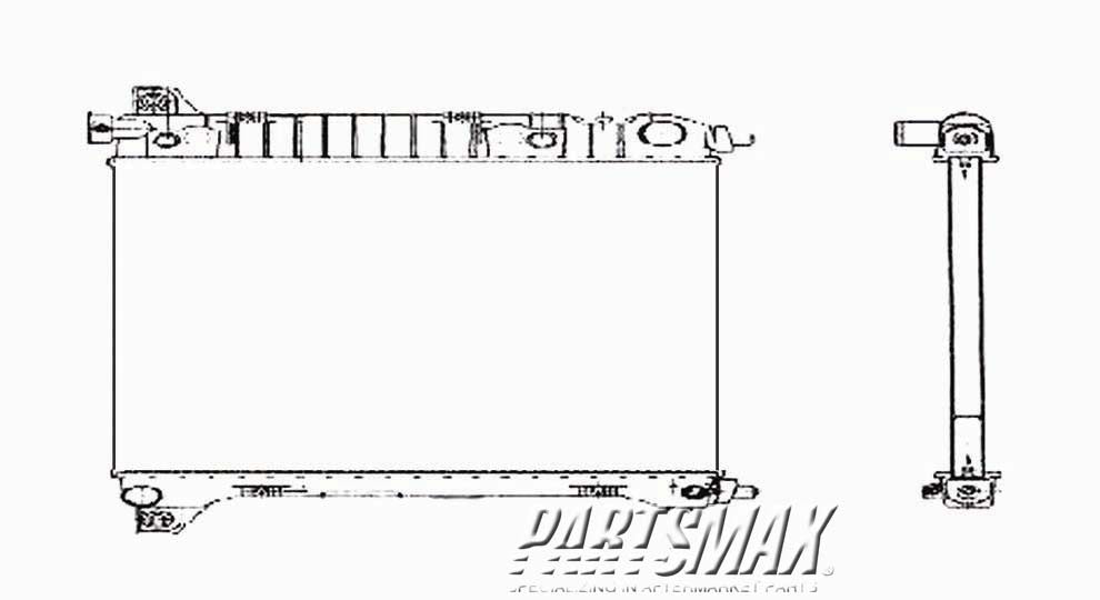 3010 | 1998-1999 DODGE RAM 2500 Radiator assembly w/V6 engine; w/auto trans | CH3010151|52029189AD