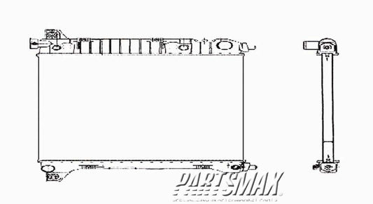 3010 | 2002-2002 DODGE RAM 3500 Radiator assembly w/V6 engine; w/auto trans; early design | CH3010151|52029189AD