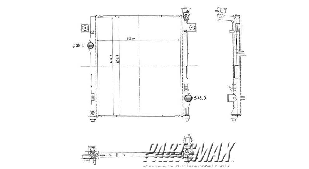 3010 | 2007-2011 DODGE NITRO Radiator assembly 3.7L engine | CH3010342|68003973AB