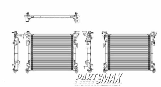 3010 | 2008-2010 CHRYSLER TOWN & COUNTRY Radiator assembly 3.3L|3.8L; 4 Speed Trans; 4.0L Std Duty Cooling | CH3010345|4677755AE