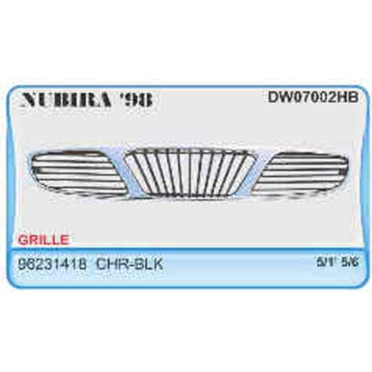 1200 | 1999-1999 DAEWOO NUBIRA Grille assy bright & black; includes frame/insert/surround molding | DA1200104|96231418