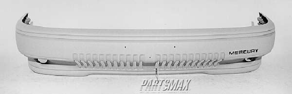 1000 | 1992-1995 MERCURY SABLE Front bumper cover w/o integral valance; prime | FO1000211|F24Y17757B