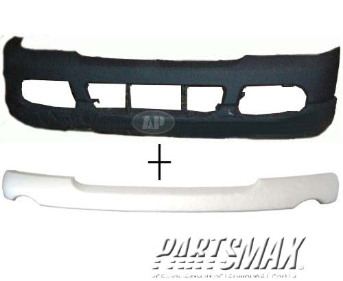 1003 | 2002-2003 FORD EXPLORER Front bumper assembly XLT; includes absorber; gray | FO1003114|2L2Z17D957PB