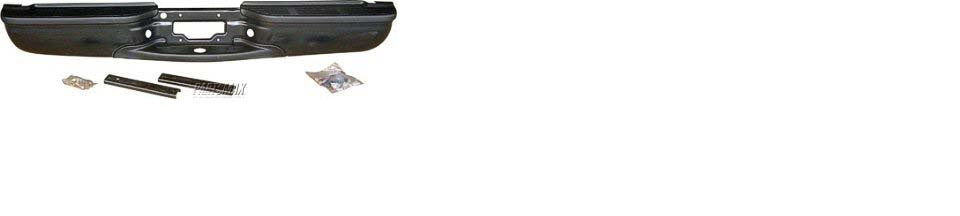 1103 | 1999-2007 FORD F-350 SUPER DUTY Rear bumper assembly includes pads/brackets/hardware/lic. lamp; w/o sensor holes; black | FO1101121|FO1101121
