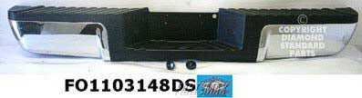 1103 | 2008-2012 FORD F-350 SUPER DUTY Rear bumper assembly w/Black Rear Pad; w/o Rear Object Sensors; w/L/Lamps; Chrome; see notes | FO1103148|9C3Z17906B-PFM