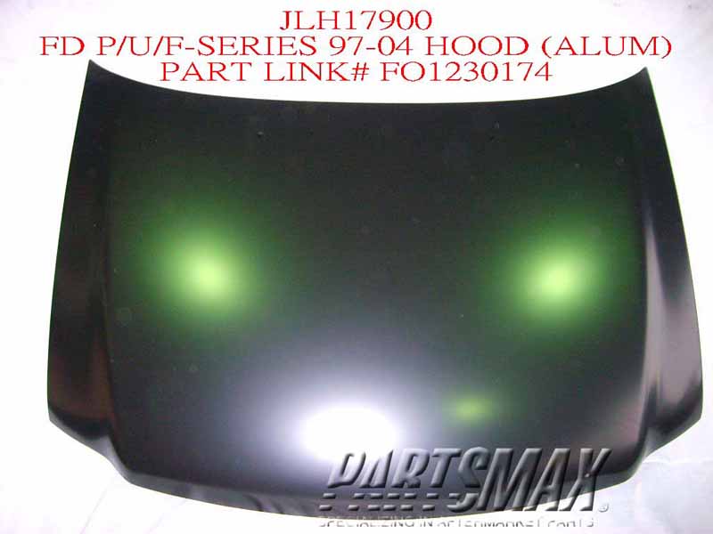 1230 | 2004-2004 FORD F-150 HERITAGE Hood panel assy aluminum; Heritage | FO1230174|F65Z16612AL