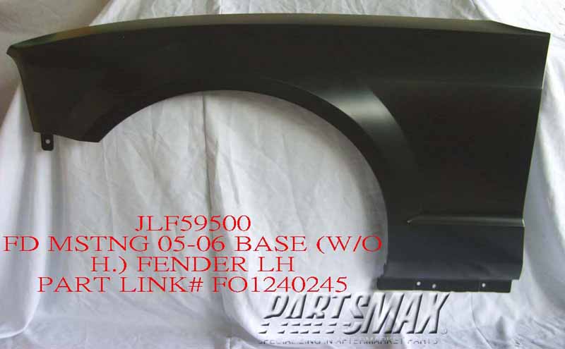 50 | 2005-2009 FORD MUSTANG LT Front fender assy BASE | FO1240245|5R3Z16006AA