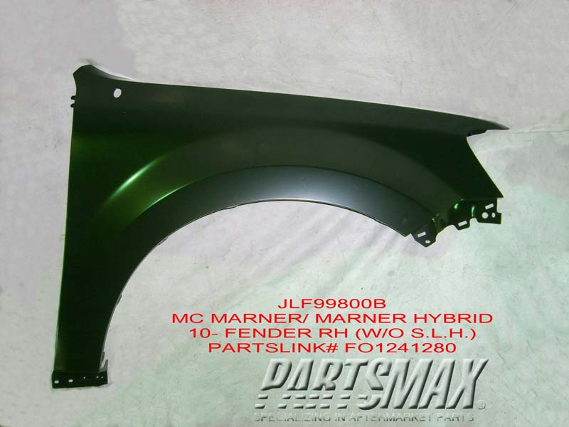 1241 | 2010-2011 MERCURY MARINER RT Front fender assy  | FO1241280|AE6Z16005A