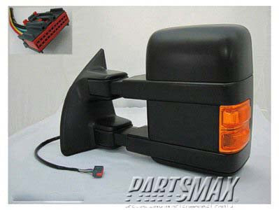 1320 | 2008-2008 FORD F-250 SUPER DUTY LT Mirror outside rear view Power; Heated; Manual Telescoping; w/Signal & Clearance Lamp; Black | FO1320341|8C3Z17683BC