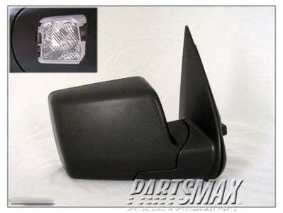 1321 | 2006-2010 FORD EXPLORER RT Mirror outside rear view Power; Non-Heated; w/Puddle Lamps; w/Cover; Black; see notes | FO1321271|6L2Z17682BAA-PFM
