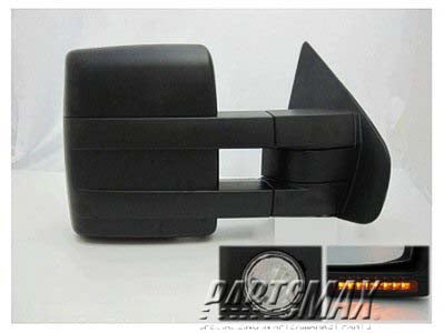 1321 | 2007-2012 FORD F-150 RT Mirror outside rear view Power; Heated; Trailer Tow Type; w/Signal Lamp; w/Puddle Lamp; Black | FO1321369|7L3Z17682AE