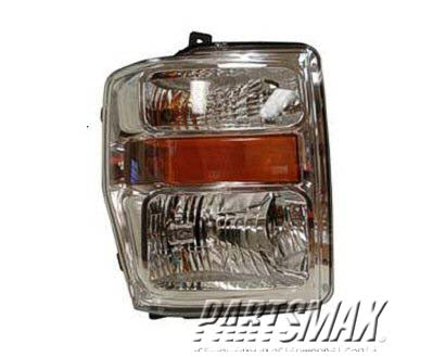 2503 | 2008-2010 FORD F-350 SUPER DUTY RT Headlamp assy composite XLT|FX4|LARIAT|XL|KING RANCH|CABELA'S; Aero Style | FO2503243|7C3Z13008AA