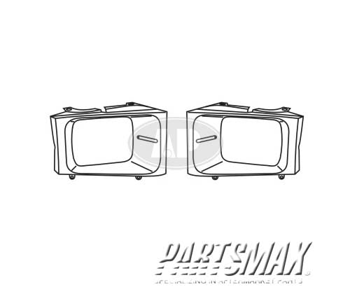 2513 | 1999-2004 FORD F-250 SUPER DUTY RT Headlamp door w/sealed beam headlamps; silver & black | FO2513157|F81Z13064AAA
