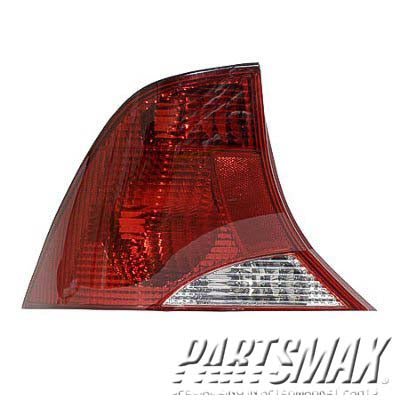 2800 | 2002-2003 FORD FOCUS LT Taillamp assy 4dr sedan; w/o bulb or socket; 3-bulb lamp; w/black trim | FO2800187|2S4Z13405AA