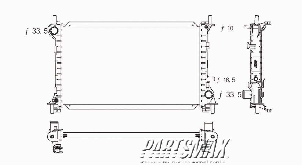 3010 | 2000-2004 FORD FOCUS Radiator assembly w/auto trans; w/2.0L engine | FO3010112|XS4Z8005A