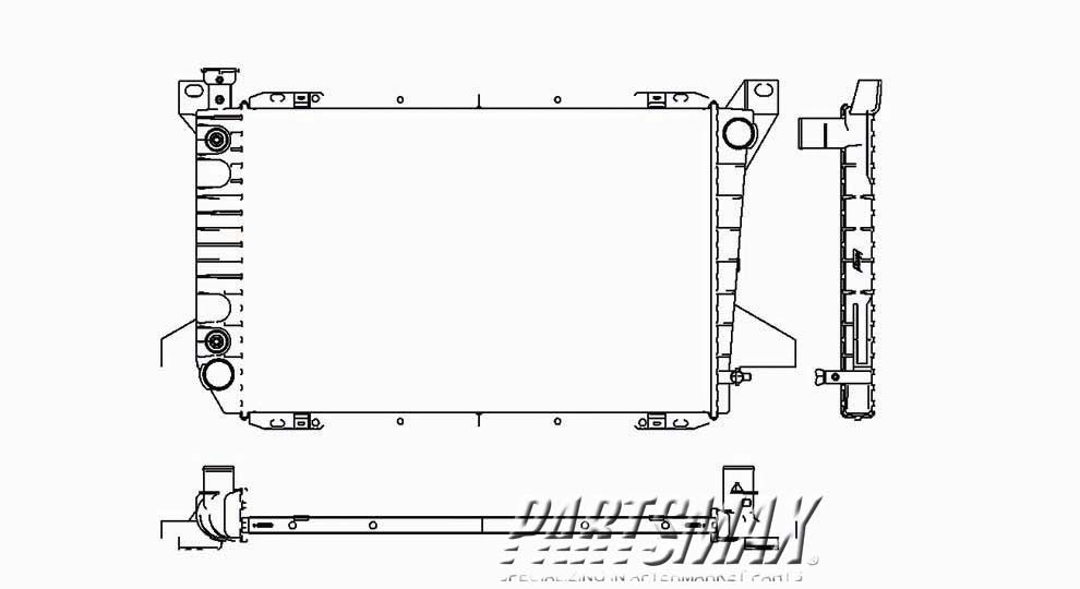 3010 | 1987-1991 FORD BRONCO Radiator assembly w/V8 engine | FO3010135|F2TZ8005DA