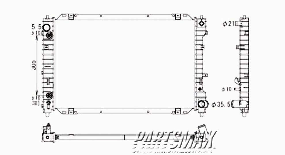 3010 | 2001-2004 FORD ESCAPE Radiator assembly w/2.0L 4 cyl engine; w/auto trans; except HEV | FO3010137|4L8Z8005JA