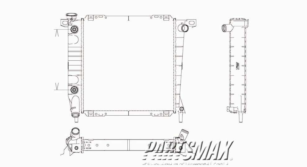 3010 | 1993-1994 FORD RANGER Radiator assembly w/V6 engine | FO3010163|FOTZ8005EA