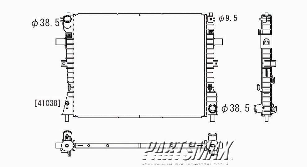 3010 | 2003-2005 FORD CROWN VICTORIA Radiator assembly all | FO3010245|H2MZ8005Z