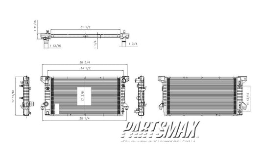 3010 | 2007-2008 FORD EXPEDITION Radiator assembly w/o Towing Pkg | FO3010283|7L1Z8005C