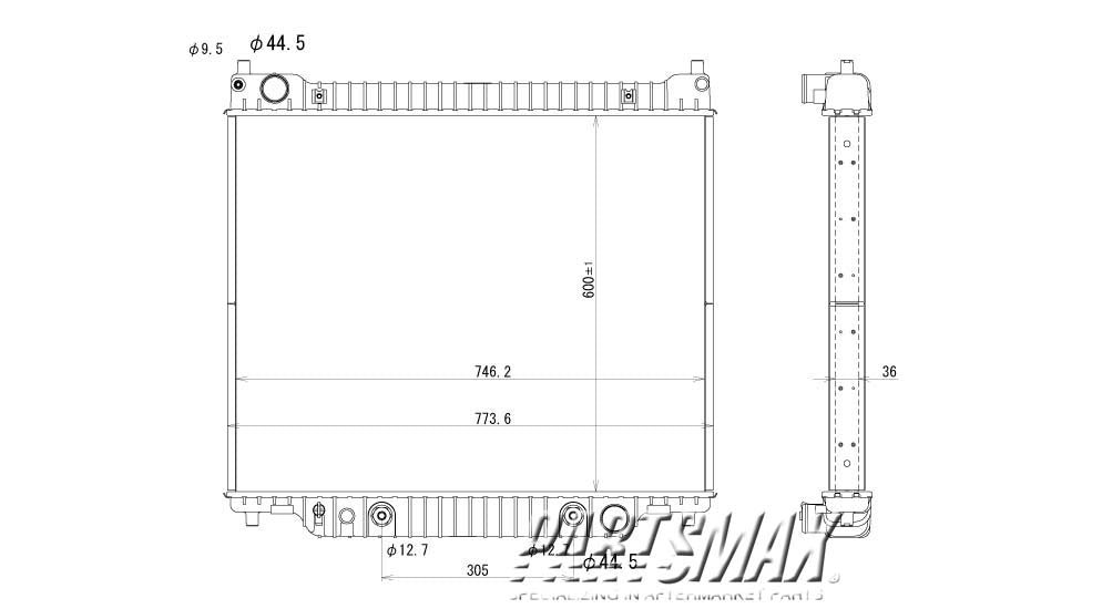 3010 | 2008-2014 FORD E-450 SUPER DUTY Radiator assembly 6.8L | FO3010285|9C2Z8005F