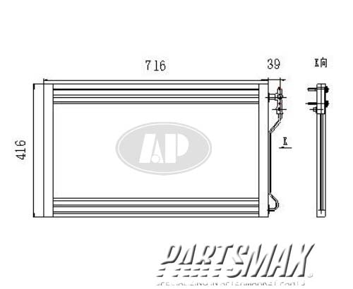 3030 | 1999-2004 FORD MUSTANG Air conditioning condenser w/V6 engine | FO3030115|1R3Z19712CA