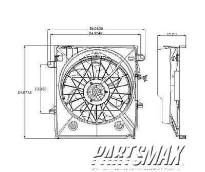 2880 | 2004-2007 FORD RANGER Radiator cooling fan assy motor/shroud/fan | FO3115161|FO3115161