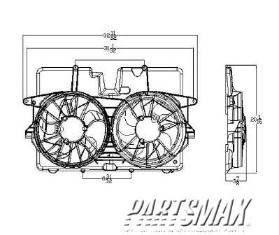 3115 | 2005-2007 MERCURY MARINER Radiator cooling fan assy 3.0L; Dual Fan Assy | FO3115173|5L8Z8C607HB