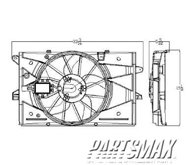 3115 | 2008-2012 FORD TAURUS Radiator cooling fan assy | FO3115174|BG1Z8C607A